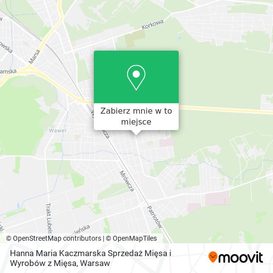 Mapa Hanna Maria Kaczmarska Sprzedaż Mięsa i Wyrobów z Mięsa