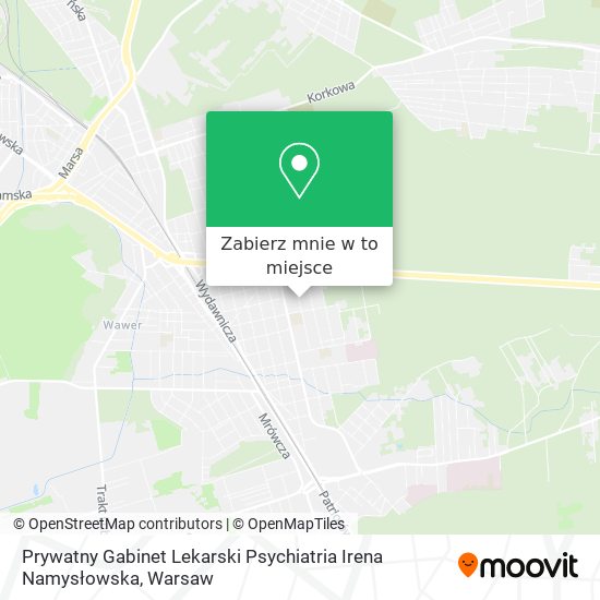 Mapa Prywatny Gabinet Lekarski Psychiatria Irena Namysłowska