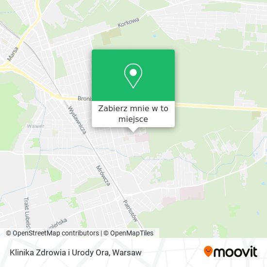 Mapa Klinika Zdrowia i Urody Ora