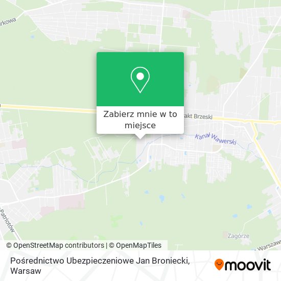 Mapa Pośrednictwo Ubezpieczeniowe Jan Broniecki