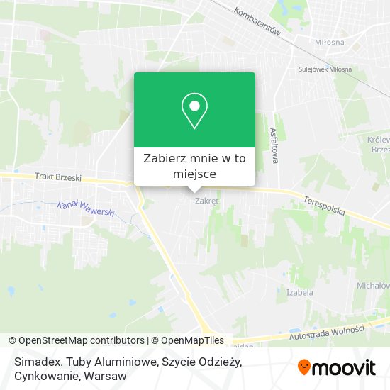 Mapa Simadex. Tuby Aluminiowe, Szycie Odzieży, Cynkowanie