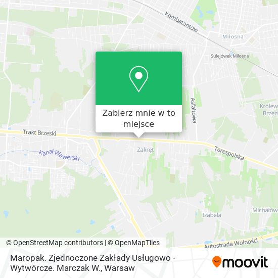 Mapa Maropak. Zjednoczone Zakłady Usługowo - Wytwórcze. Marczak W.