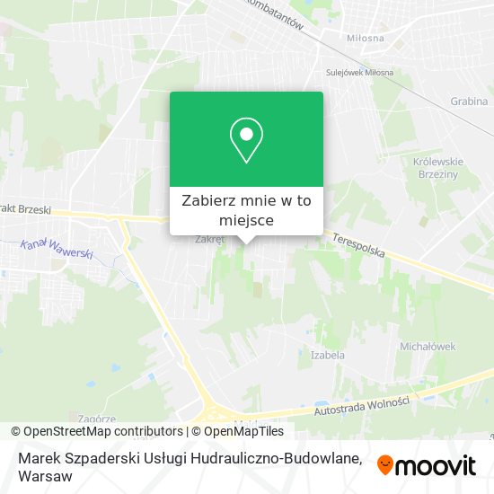 Mapa Marek Szpaderski Usługi Hudrauliczno-Budowlane