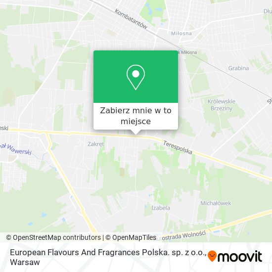 Mapa European Flavours And Fragrances Polska. sp. z o.o.