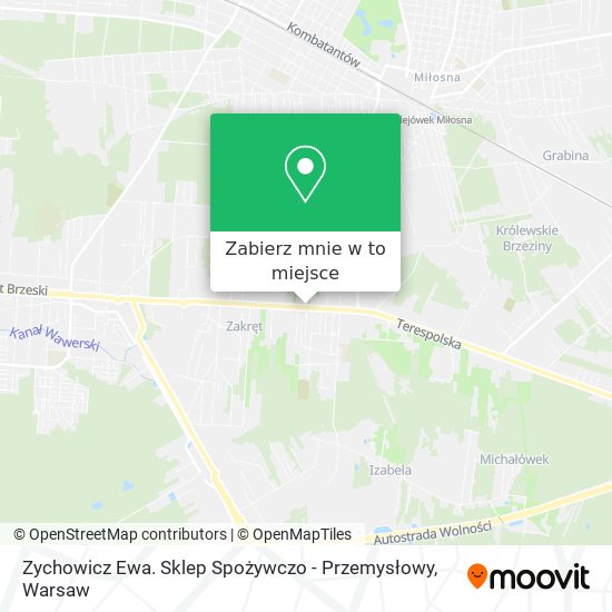 Mapa Zychowicz Ewa. Sklep Spożywczo - Przemysłowy