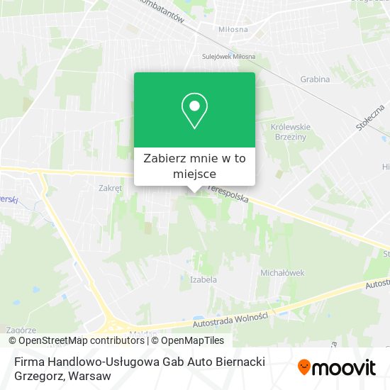 Mapa Firma Handlowo-Usługowa Gab Auto Biernacki Grzegorz