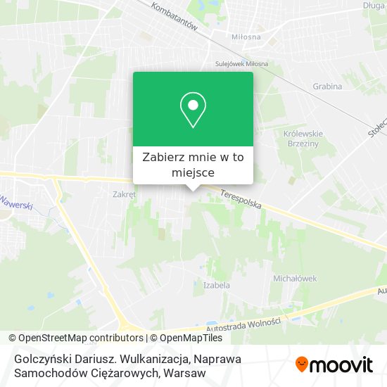 Mapa Golczyński Dariusz. Wulkanizacja, Naprawa Samochodów Ciężarowych