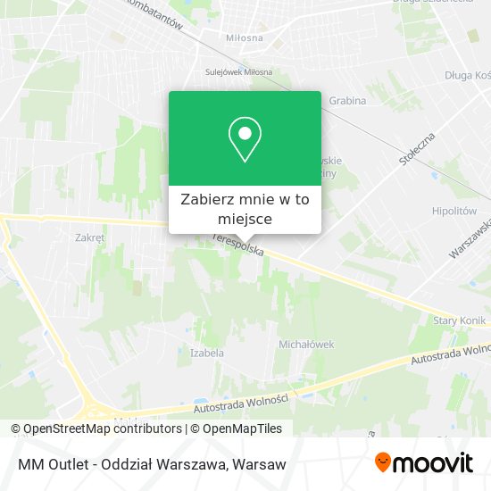 Mapa MM Outlet - Oddział Warszawa