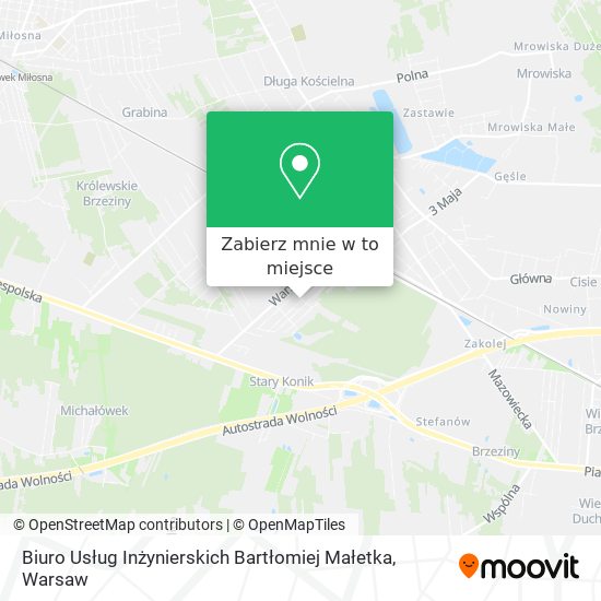 Mapa Biuro Usług Inżynierskich Bartłomiej Małetka