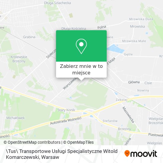 Mapa \Tus\ Transportowe Usługi Specjalistyczne Witold Komarczewski