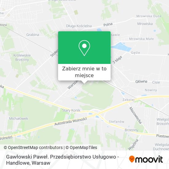 Mapa Gawłowski Paweł. Przedsiębiorstwo Usługowo - Handlowe