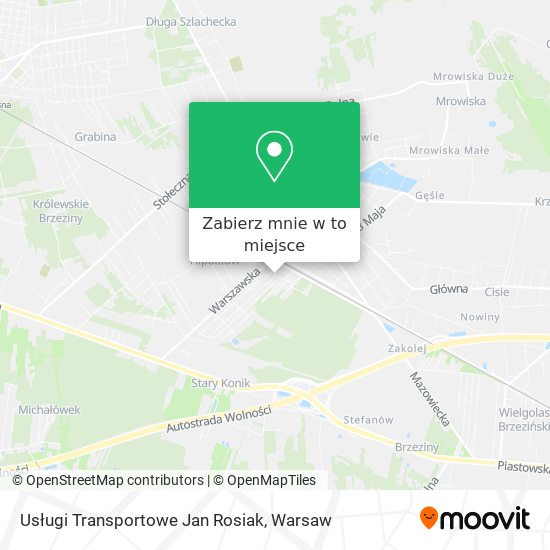 Mapa Usługi Transportowe Jan Rosiak