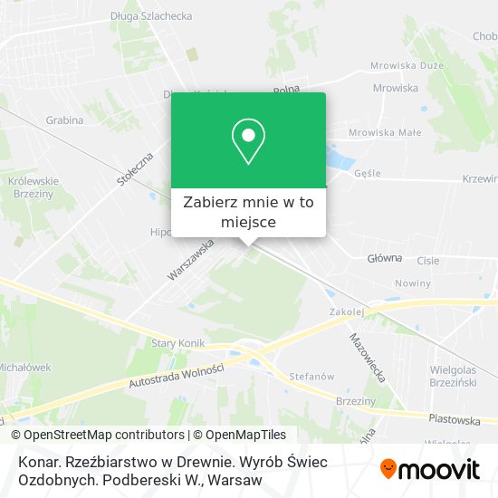 Mapa Konar. Rzeźbiarstwo w Drewnie. Wyrób Świec Ozdobnych. Podbereski W.