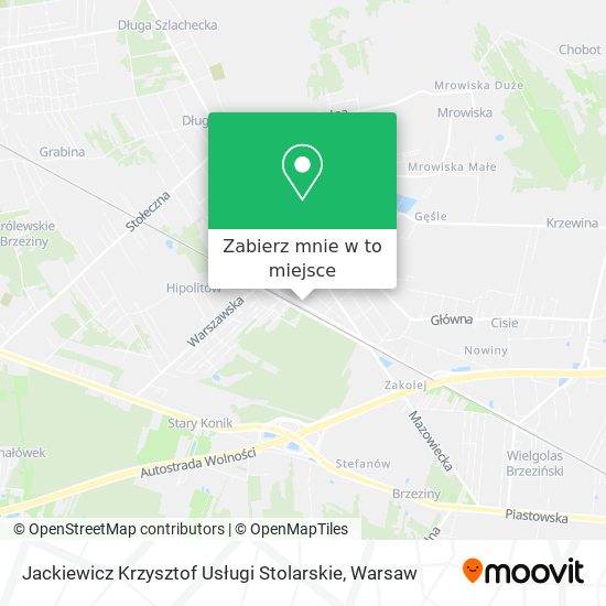 Mapa Jackiewicz Krzysztof Usługi Stolarskie