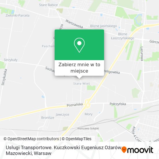 Mapa Usługi Transportowe. Kuczkowski Eugeniusz Ożarów Mazowiecki