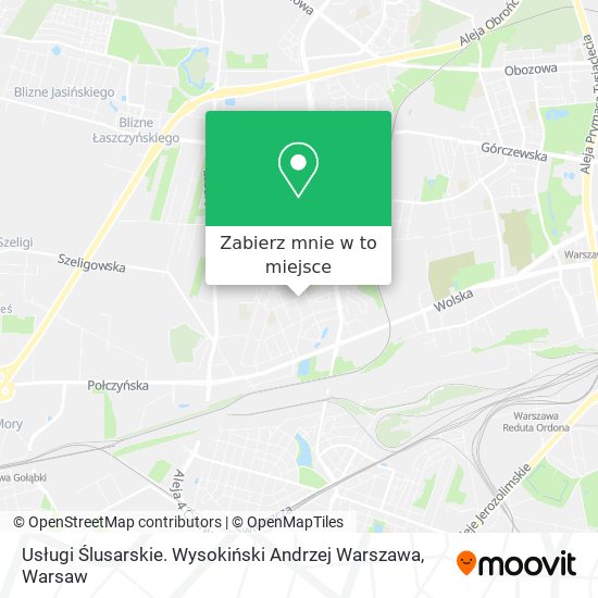 Mapa Usługi Ślusarskie. Wysokiński Andrzej Warszawa