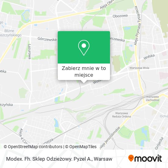 Mapa Modex. Fh. Sklep Odzieżowy. Pyzel A.