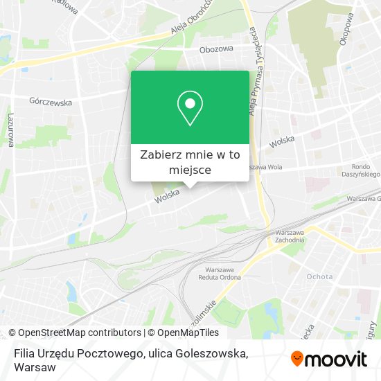 Mapa Filia Urzędu Pocztowego, ulica Goleszowska