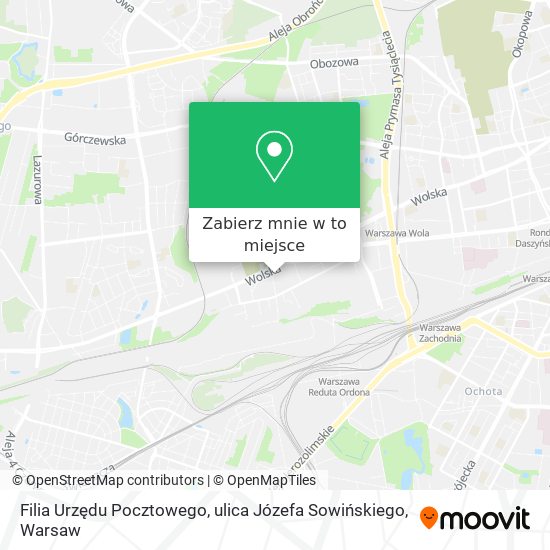 Mapa Filia Urzędu Pocztowego, ulica Józefa Sowińskiego