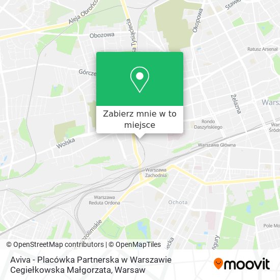 Mapa Aviva - Placówka Partnerska w Warszawie Cegiełkowska Małgorzata