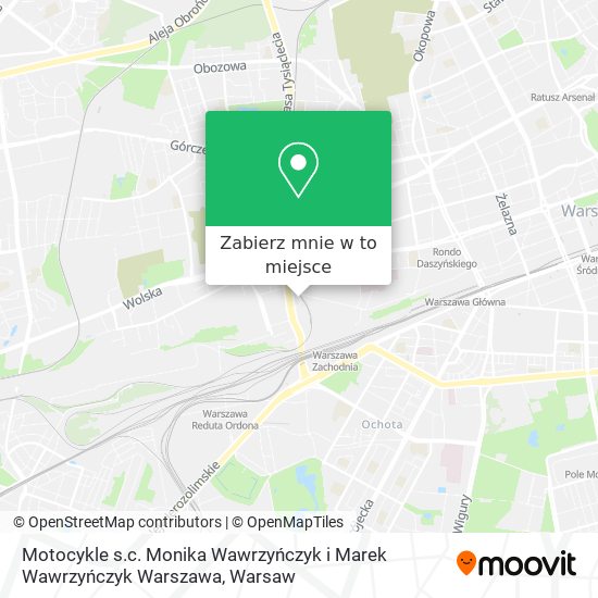 Mapa Motocykle s.c. Monika Wawrzyńczyk i Marek Wawrzyńczyk Warszawa