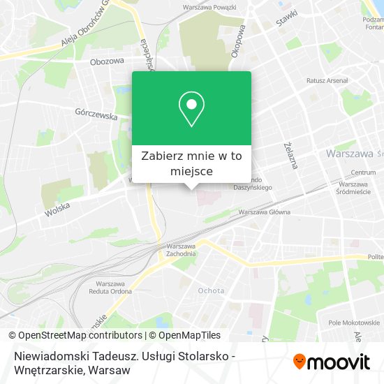 Mapa Niewiadomski Tadeusz. Usługi Stolarsko - Wnętrzarskie