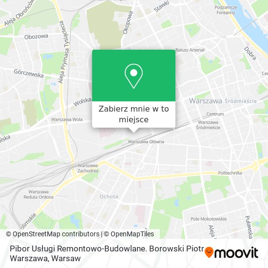 Mapa Pibor Usługi Remontowo-Budowlane. Borowski Piotr Warszawa