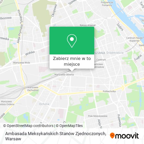 Mapa Ambasada Meksykańskich Stanów Zjednoczonych