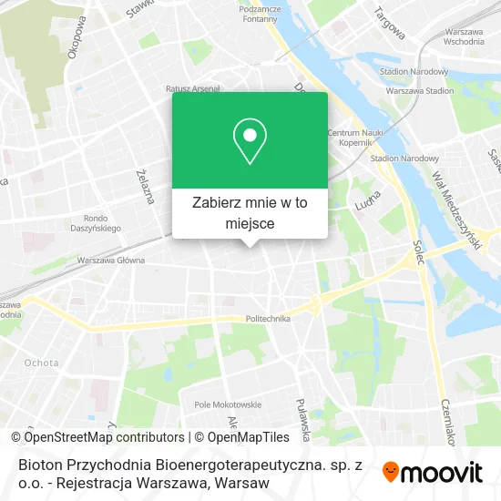 Mapa Bioton Przychodnia Bioenergoterapeutyczna. sp. z o.o. - Rejestracja Warszawa