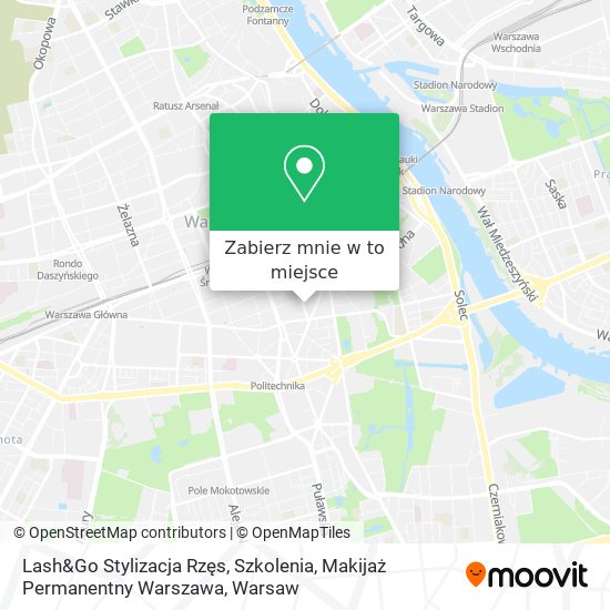 Mapa Lash&Go Stylizacja Rzęs, Szkolenia, Makijaż Permanentny Warszawa