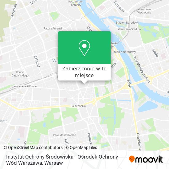 Mapa Instytut Ochrony Środowiska - Ośrodek Ochrony Wód Warszawa