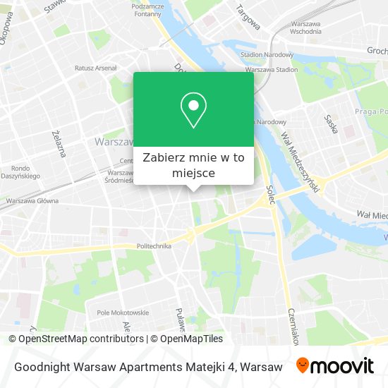 Mapa Goodnight Warsaw Apartments Matejki 4