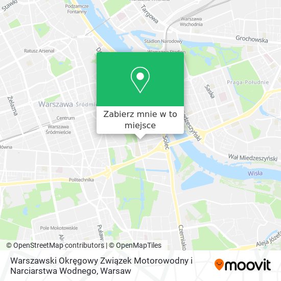 Mapa Warszawski Okręgowy Związek Motorowodny i Narciarstwa Wodnego