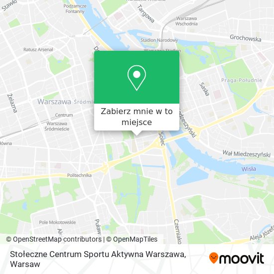 Mapa Stołeczne Centrum Sportu Aktywna Warszawa