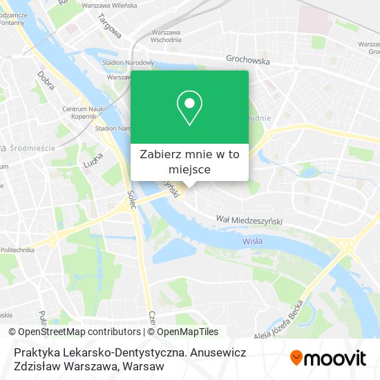 Mapa Praktyka Lekarsko-Dentystyczna. Anusewicz Zdzisław Warszawa