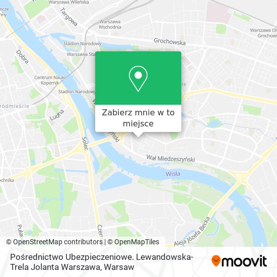 Mapa Pośrednictwo Ubezpieczeniowe. Lewandowska-Trela Jolanta Warszawa