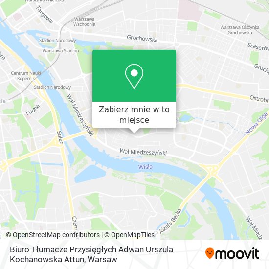 Mapa Biuro Tłumacze Przysięgłych Adwan Urszula Kochanowska Attun