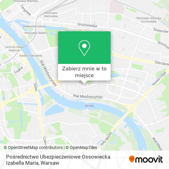 Mapa Pośrednictwo Ubezpieczeniowe Ossowiecka Izabella Maria