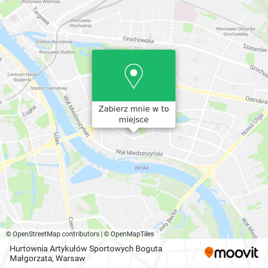 Mapa Hurtownia Artykułów Sportowych Boguta Małgorzata