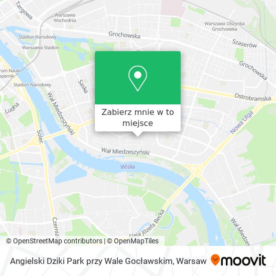 Mapa Angielski Dziki Park przy Wale Gocławskim