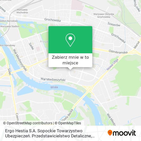 Mapa Ergo Hestia S.A. Sopockie Towarzystwo Ubezpieczeń. Przedstawicielstwo Detaliczne