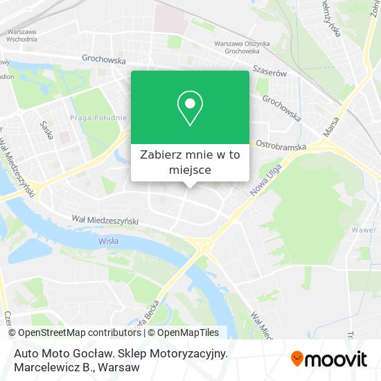 Mapa Auto Moto Gocław. Sklep Motoryzacyjny. Marcelewicz B.