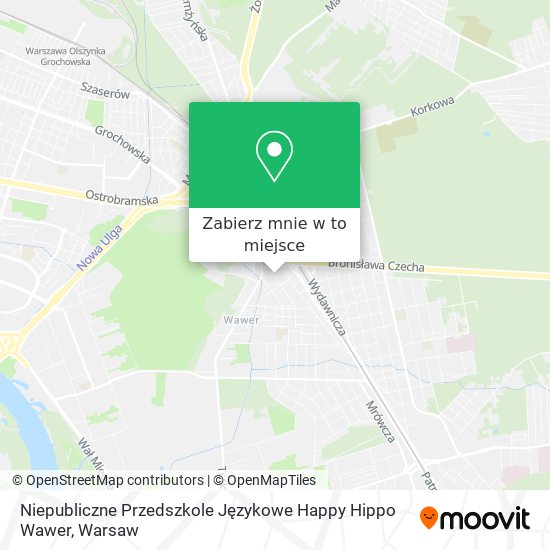 Mapa Niepubliczne Przedszkole Językowe Happy Hippo Wawer