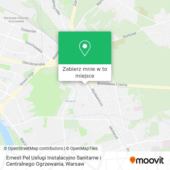 Mapa Ernest Pel Usługi Instalacyjno Sanitarne i Centralnego Ogrzewania