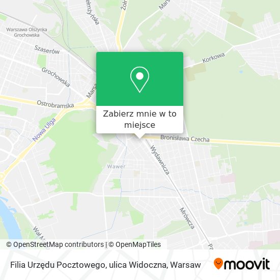 Mapa Filia Urzędu Pocztowego, ulica Widoczna