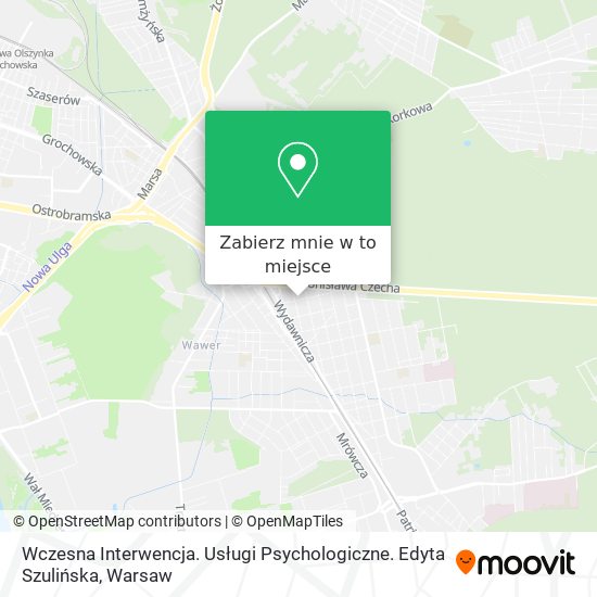 Mapa Wczesna Interwencja. Usługi Psychologiczne. Edyta Szulińska