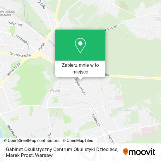 Mapa Gabinet Okulistyczny Centrum Okulistyki Dziecięcej Marek Prost