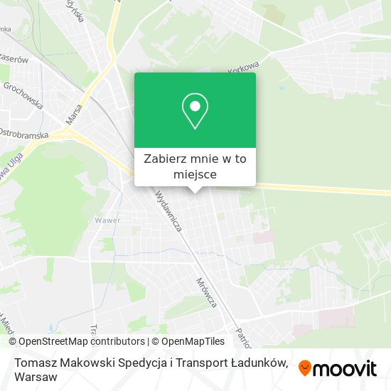 Mapa Tomasz Makowski Spedycja i Transport Ładunków