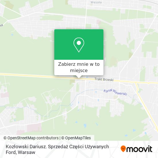 Mapa Kozłowski Dariusz. Sprzedaż Części Używanych Ford