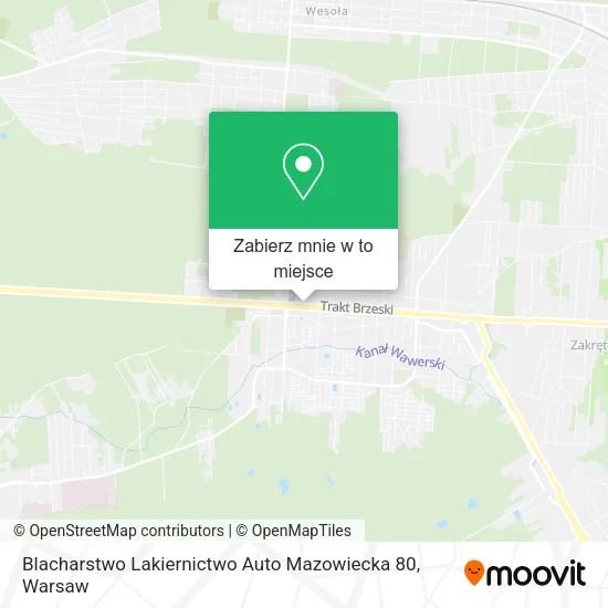 Mapa Blacharstwo Lakiernictwo Auto Mazowiecka 80